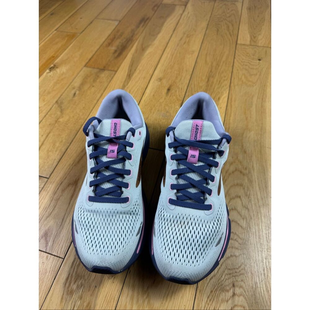 Brooks Womens Ghost 15 Purple Grey Athletic Shoes Size 8